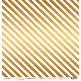 Аркуш паперу з золотим тисненням 30x30 Golden Stripes White Every Day Gold, Scrapmir