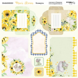 Аркуш двостороннього паперу 20х20см Конверти Mice''s Stories від Scrapmir