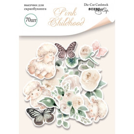Набор вирубок для скрапбукингу 70шт Pink Childhood, Scrapmir