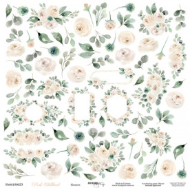 Лист Двусторонней бумаги 30x30 Цветочки Pink Childhood, Scrapmir