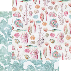 Лист двусторонней скрапбумаги с фольгированием All The Shells - Surfboard, Prima