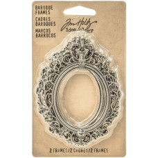 Набор металлических рамочек Idea Ology Baroque Frames: Antique Nickel, 7.5x6 см, 2 шт., Tim Holtz