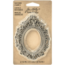 Набор металлических рамочек Idea Ology Baroque Frames: Antique Nickel, 7.5x6 см, 2 шт., Tim Holtz