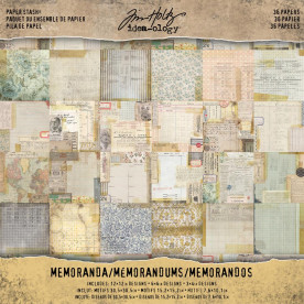Набор бумаги для скрапбукинга Memoranda, 36 листов, 30х30 см, Tim Holtz
