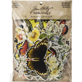 Набор высечек и эфемеры для скрапбукинга, Botanical, 83 шт., Tim Holtz