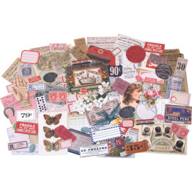 Большой набор высечек и эфемеры для скрапбукинга, Keepsakes, 95 шт., Tim Holtz