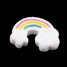 Кабошон, Радуга в облаках, 1 шт, 23x16x5,5 мм