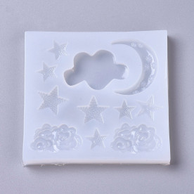Силиконовый молд, Звездное небо, белый, 1 шт, 86х80х9 мм