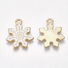Подвеска с эмалью, Новогодняя снежинка, 1 шт, 21х18х1,5 мм