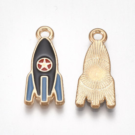 Подвеска с эмалью, Ракета, 1 шт, 21х9х2 мм