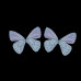 Декоративное украшение из органзы, Бабочка, 1 шт, небесно-голубой, 40,5x49 мм