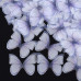 Декоративное украшение из органзы, Бабочка, 1 шт, бело-синий, 36x42 мм