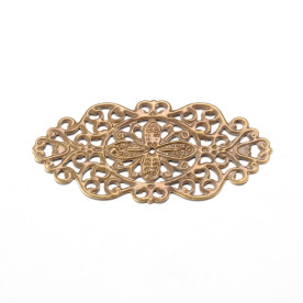 Филигрань, Ажур, 1 шт, античная бронза, 23x44,5x0,5 мм