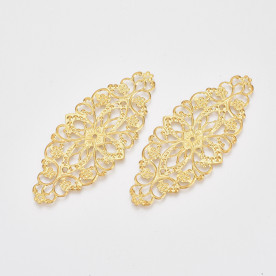 Филигрань, Ажурный овал 3, 1 шт, золото, 35x81x1 мм