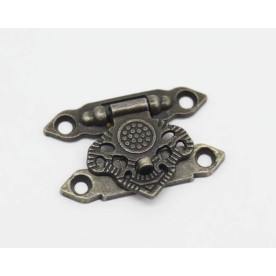 Замочок фігурний, колір зістарена бронза, 25х37 мм