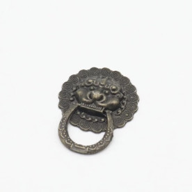 Ручка металлическая декоративная лев, цвет старая латунь, 24х31 мм