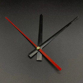 Годинникові стрілки, чорний та червоний, 11 см, 12.5 см, 9 см