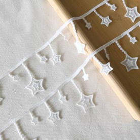 Стрічка мереживо, Зірки, 6,5 см, 90 см