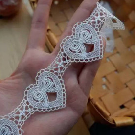 Стрічка мережива, Серця, 8 см, 30 см