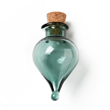 Декоративна скляна пляшка з пробкою, темно бірюзовий, 36 мм, 1 шт