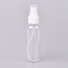Прозрачная бутылочка - флакон с пульверизатором, 100 мл, 13.5х4 см