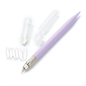 Макетный нож для скрапбукинга и хобби, цвет сиреневый, 10 лезвий в наборе, 16 см