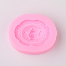 Силиконовый молд, Брошь с изображением чайника, 41x52x14 мм