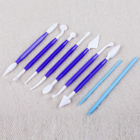 Набор инструментов для текстурирования, дерево, ок. 15 см, 9 шт.