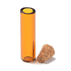 Стеклянная бутылочка, колбочка, темное золото, 8x35 мм, 1 шт