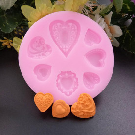 Силіконовий молд, Фігурні сердечка, 72x10 мм