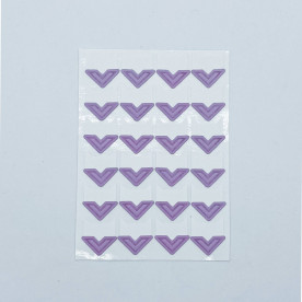 Лист наклейок, куточків для фотографій, лавандовий, 24 шт, 22х20 мм