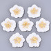 Декор вишивка Весняна квітка, 27х27 мм, білий, 1 шт.