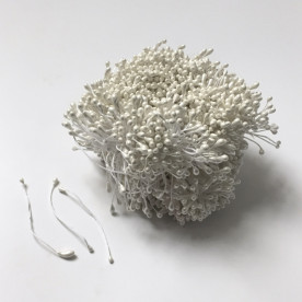 Набір тичинок для квітів, 30 шт, білий, 60x3 мм