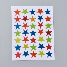 Лист наклеек Цветные звезды, звездочка 16х16мм, 13х10 см, 35 шт/лист