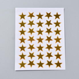 Лист наклеек Золотые звезды, звездочка 16х16мм, 13х10 см, 35 шт/лист