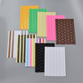 Набор уголков для фотографий, разноцветные, размер уголка 12x 15,5мм, 102шт/лист, 10 листов