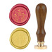 Печатка для сургучу з дерев'яною ручкою 9 см, Казковий замок, колір золотий, 2,55x1,45 см