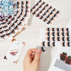 Лист наклейок, куточки для фотографій, червоне золото, 12.5x9x0.07 мм, куточок 21x20 мм