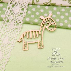 Чипборд, Зебра, 5х4 см, Artistic Line