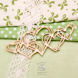 Чипборд, Сердца в группе, 9х3 см, Artistic Line