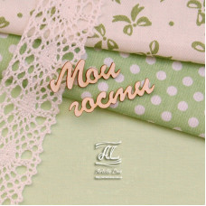Чипборд, надпись Мои гости, 4х3 см, Artistic Line