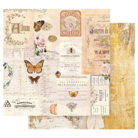 Лист двусторонней скрапбумаги с фольгированием Autumn Memories - Autumn Sunset, Prima