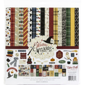 Набор бумаги для скрапбукинга Witches & Wizards 30х30 см, 12 листов + лист наклеек, Echo Park