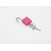 Замочек и ключ для альбома, шкатулки, розовый, 30х18 мм