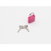 Замочек и ключ для альбома, шкатулки, розовый, 30х18 мм