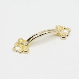 Ручка декоративная металлическая, цвет золото, 48х14 мм