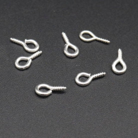 Набор крючков с кольцом, 10 шт, серебро, 14х7 мм