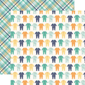 Двусторонняя бумага Sleepers - Hello Baby Boy 30х30 см Echo Park