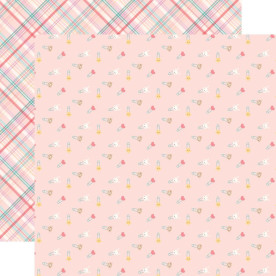 Двосторонній папір Girl Diaper Pins - Hello Baby Girl 30х30 см Echo Park