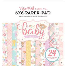 Набір скраппаперу Hello Baby Girl, 15х15см, 12 листов, Echo Park